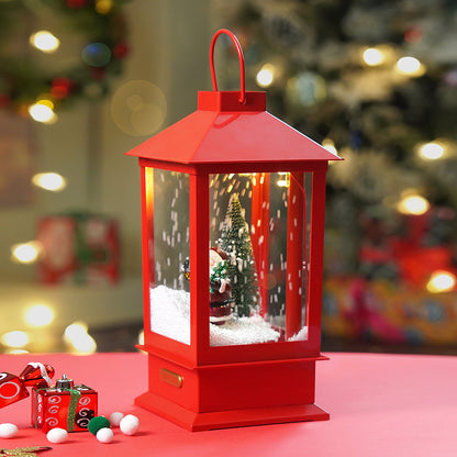 Large Red Lantern Snowglobe with Light,Music and Snowfall.