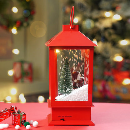 Large Red Lantern Snowglobe with Light,Music and Snowfall.