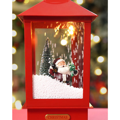 Large Red Lantern Snowglobe with Light,Music and Snowfall.