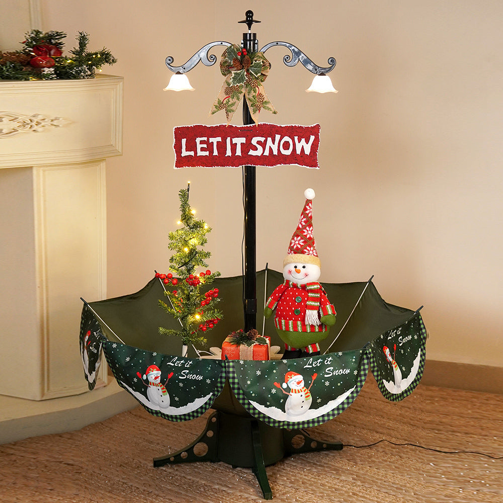 2.5feet, Let it Snow Snowfall effect with light & music Umbrella styled Christmas home Décor