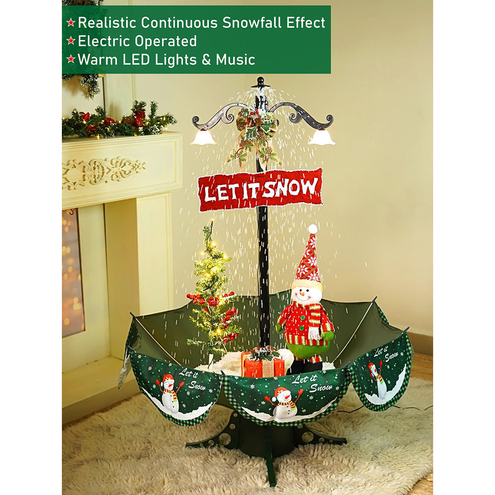 2.5feet, Let it Snow Snowfall effect with light & music Umbrella styled Christmas home Décor
