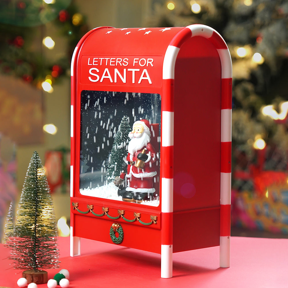 Letters for Santa Mailbox Snowglobe with Light,Music and Snowfall.
