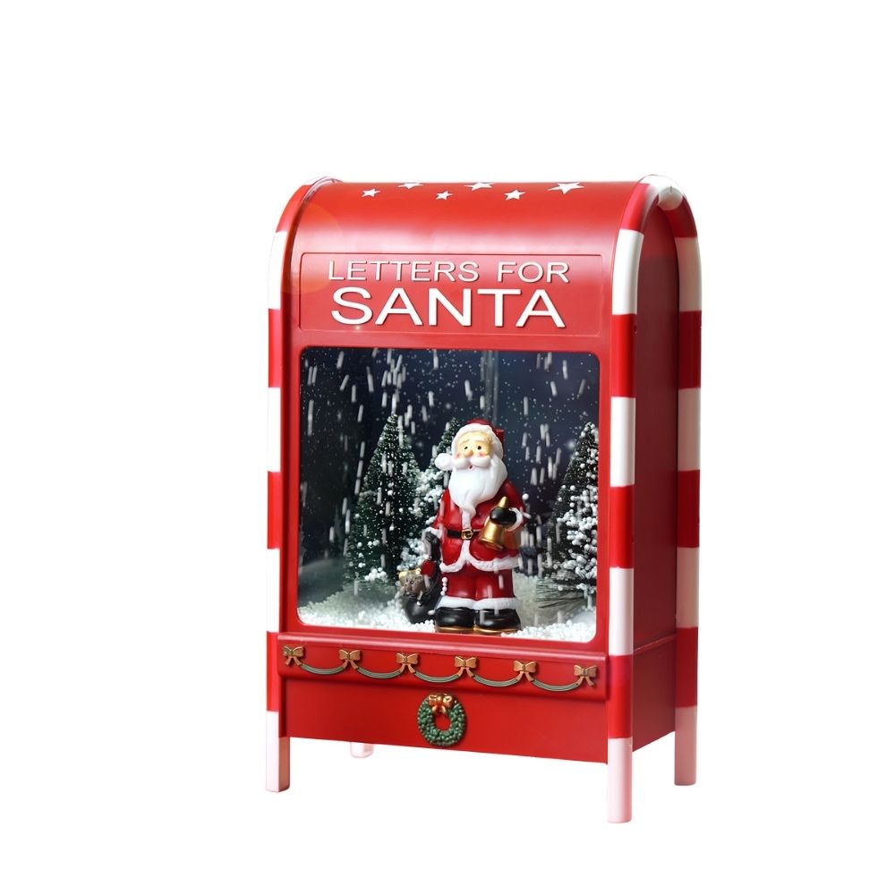 Letters for Santa Mailbox Snowglobe with Light,Music and Snowfall.