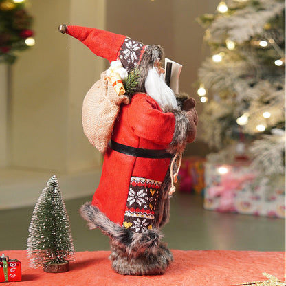 18 inches Dark Maroon & Grey Wooden Signage Santa Christmas Home & Table Décor