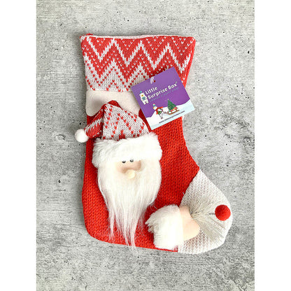 Mini Snowflake Santa Christmas Stocking, 10 inches