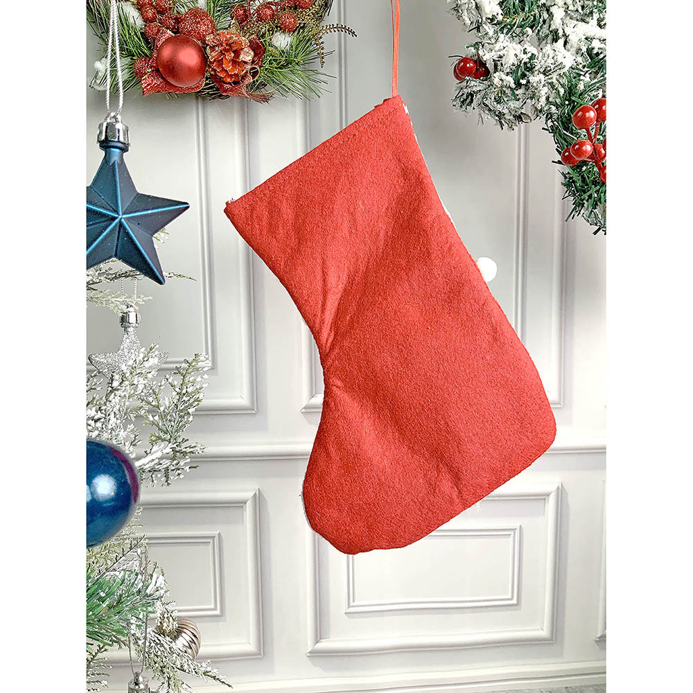 Mini Snowflake Santa Christmas Stocking, 10 inches