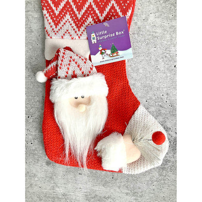 Mini Snowflake Santa Christmas Stocking, 10 inches