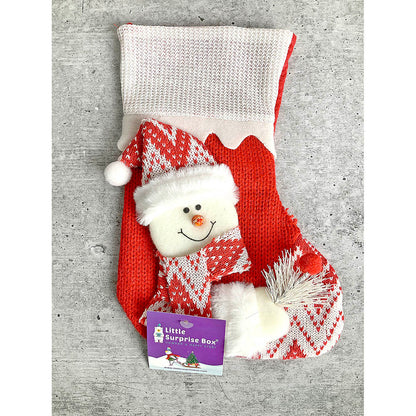 Mini Snowflake Snowman Christmas Stocking, 10 inches