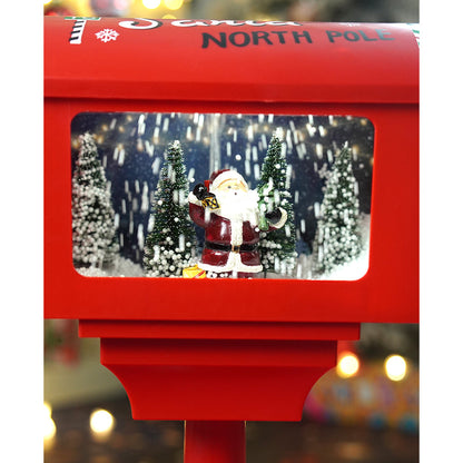 North Pole Mailbox Snowglobe with Light,Muisc and Snowfall.