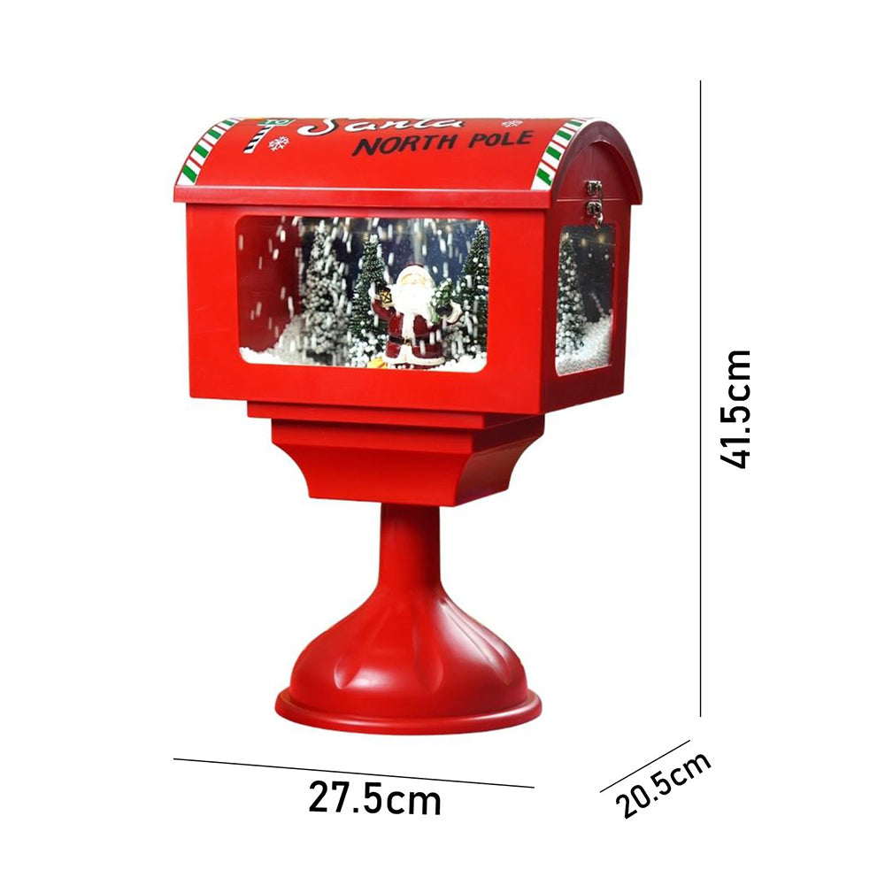 North Pole Mailbox Snowglobe with Light,Muisc and Snowfall.