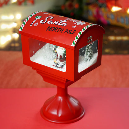 North Pole Mailbox Snowglobe with Light,Muisc and Snowfall.