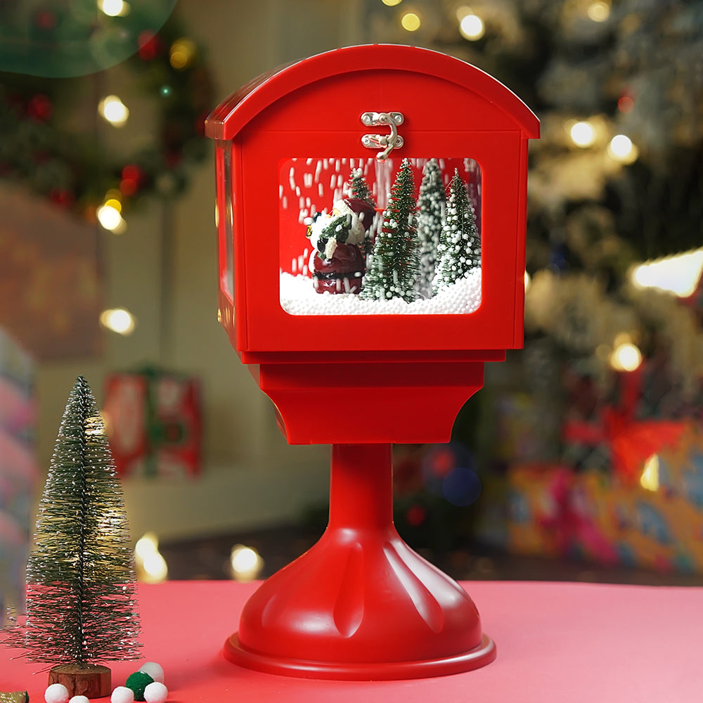North Pole Mailbox Snowglobe with Light,Muisc and Snowfall.