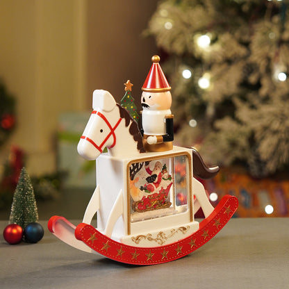 Rocking Nutcracker with Tree with Musical Glitter Water &  Lights, Christmas Home Décor