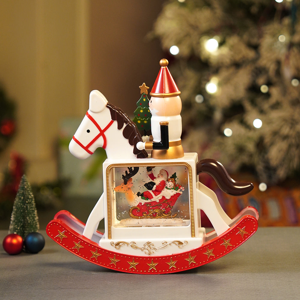 Rocking Nutcracker with Tree with Musical Glitter Water &  Lights, Christmas Home Décor