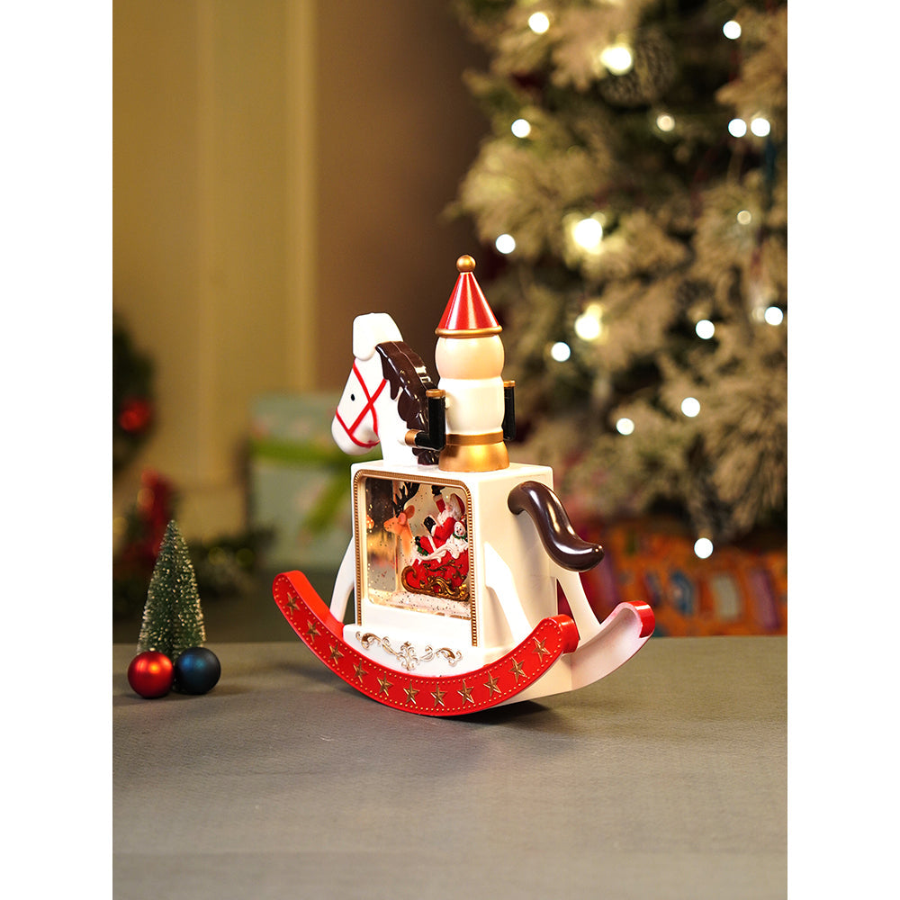 Rocking Nutcracker with Tree with Musical Glitter Water &  Lights, Christmas Home Décor