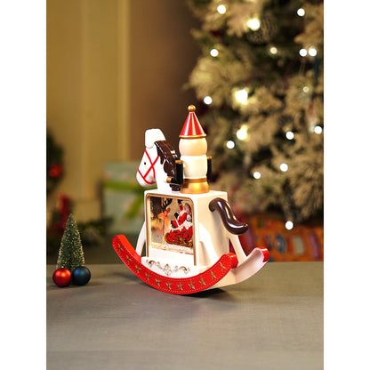 Rocking Nutcracker with Tree with Musical Glitter Water &  Lights, Christmas Home Décor