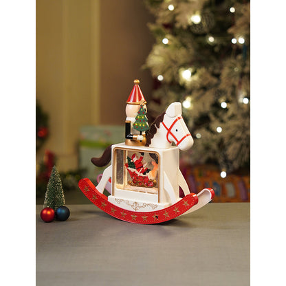 Rocking Nutcracker with Tree with Musical Glitter Water &  Lights, Christmas Home Décor