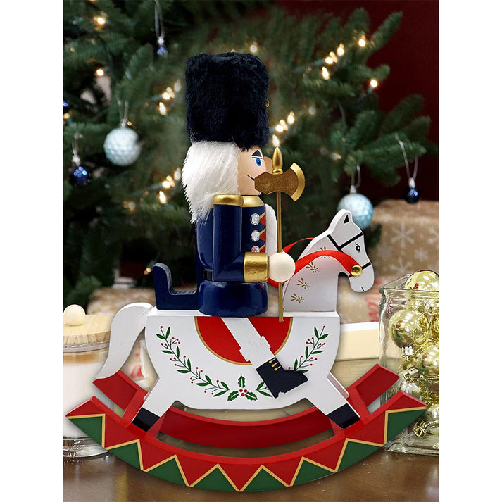 Little Surprise Box,Navy wooden rocking horse Christmas Home and table décor