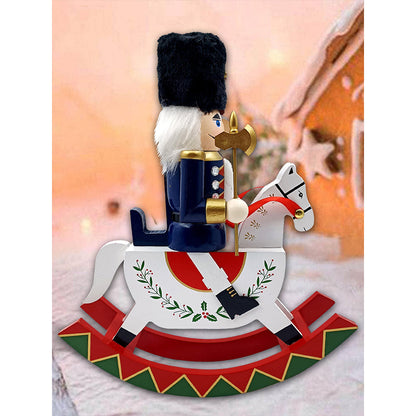 Navy wooden rocking horse Christmas Home and table décor