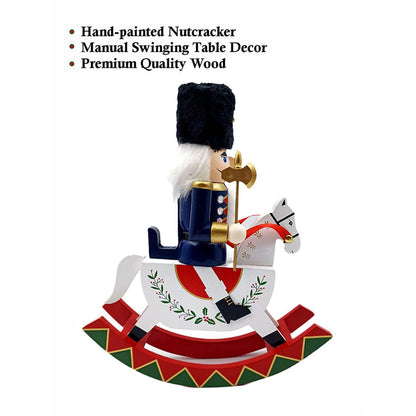 Little Surprise Box,Navy wooden rocking horse Christmas Home and table décor