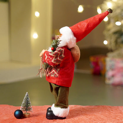 12 inches Maroon & Olive Pants Santa Christmas Home & Table Décor