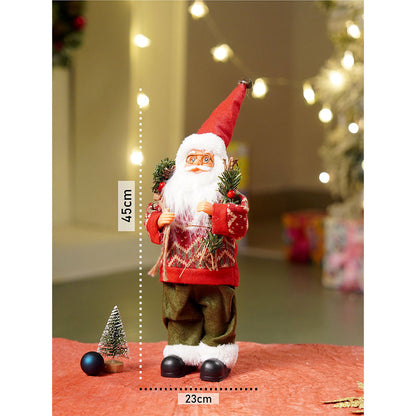 12 inches Maroon & Olive Pants Santa Christmas Home & Table Décor