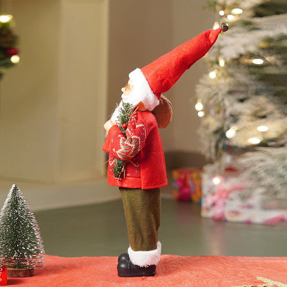 17.5 inches Maroon & Olive Pants Santa Christmas Home & Table Décor