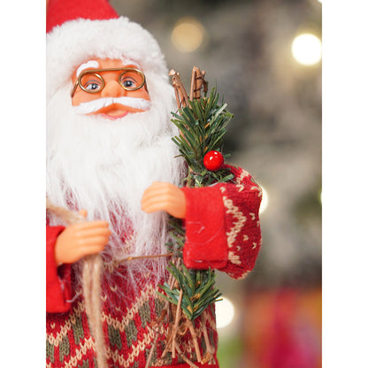 17.5 inches Maroon & Olive Pants Santa Christmas Home & Table Décor