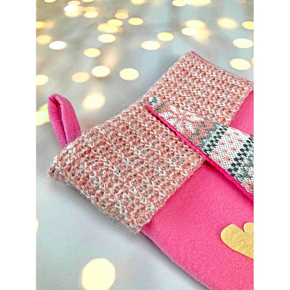 Pink Beard Gnome Christmas Stocking, 16 inches