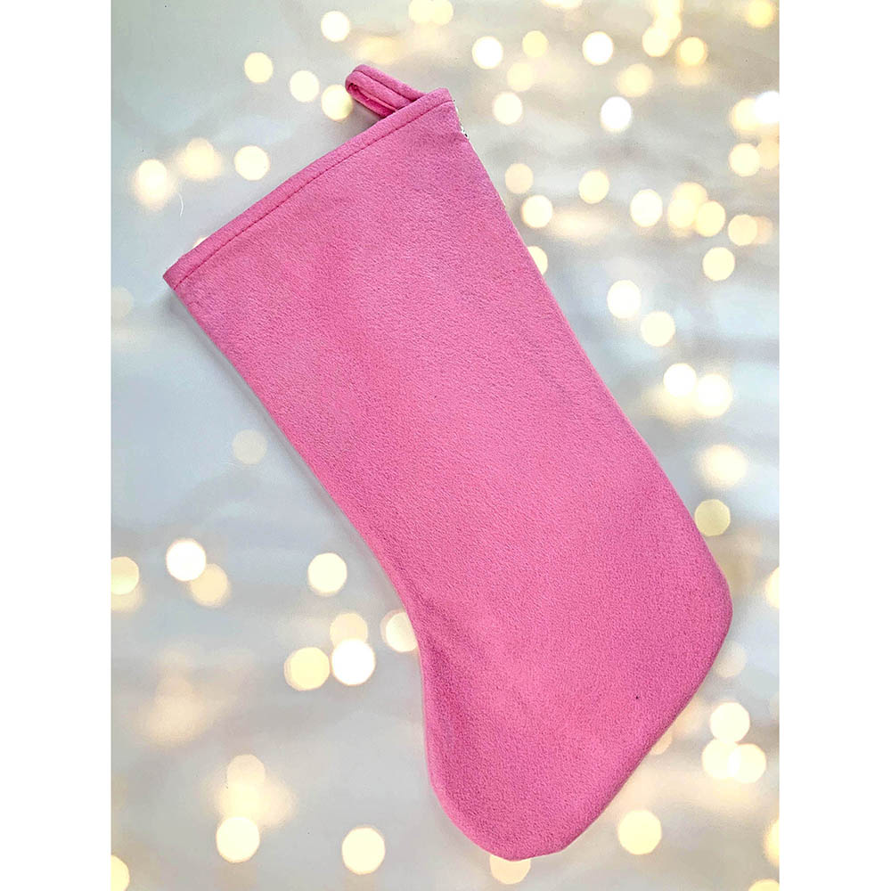 White Beard Pink Gnome Christmas Stocking, 16 inches