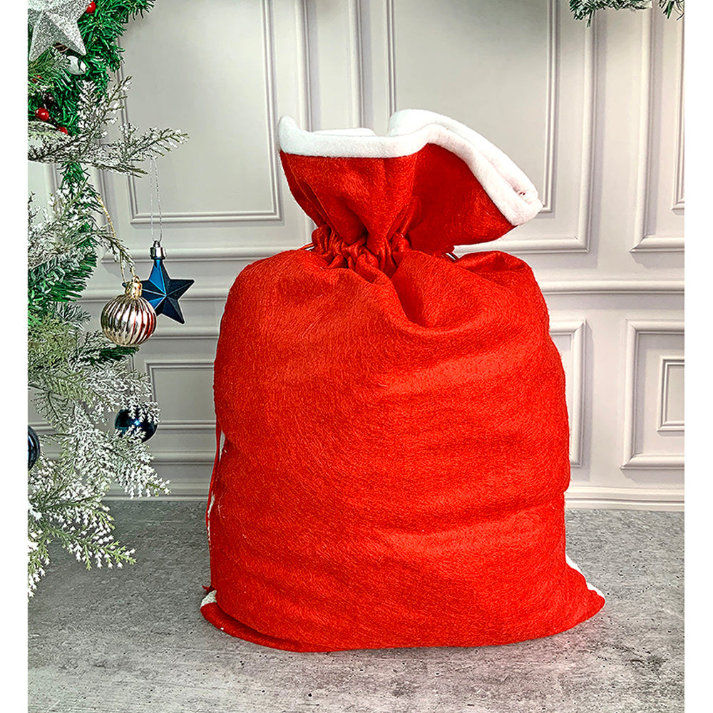 Snowman Red & White Knitted Large Size Christmas Sack, 21 inches