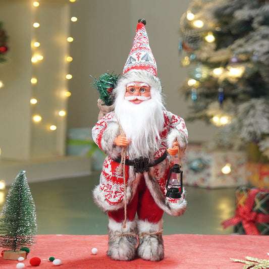 18 inches Red & White Snowflakes Santa , Christmas Home and Table Décor