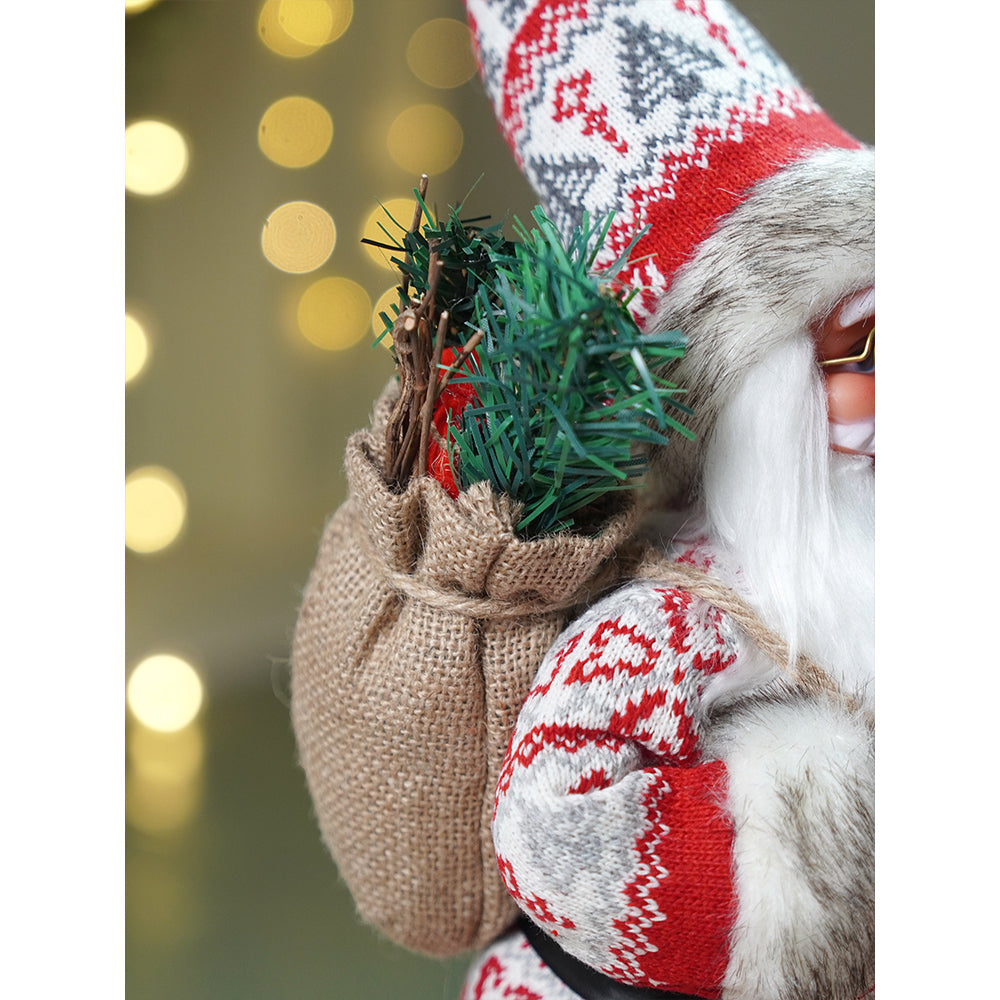 18 inches Red & White Snowflakes Santa , Christmas Home and Table Décor