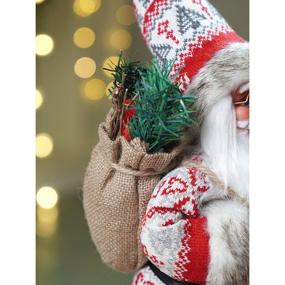 12 inches Red & White Snowflakes Santa , Christmas Home and Table Décor