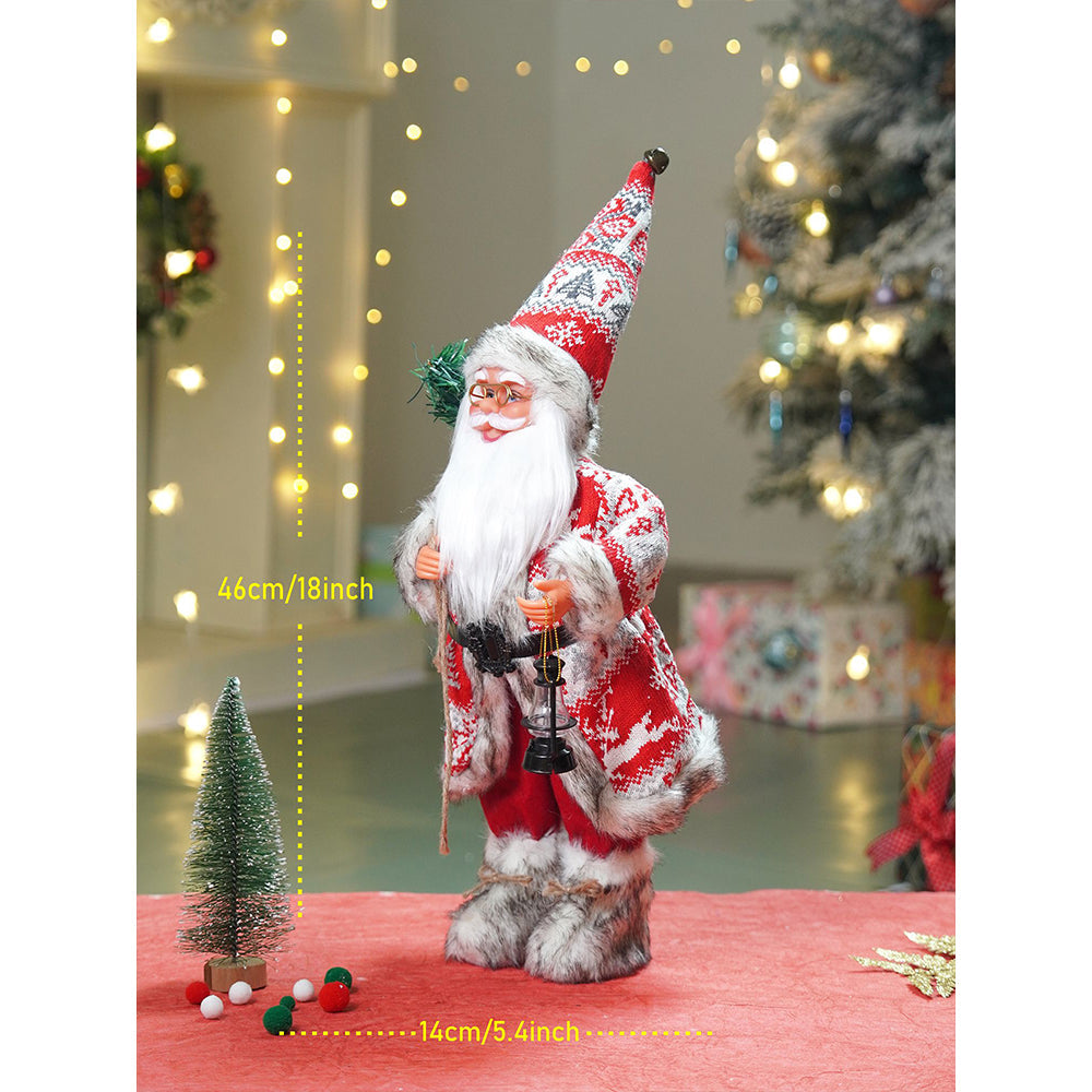 18 inches Red & White Snowflakes Santa , Christmas Home and Table Décor