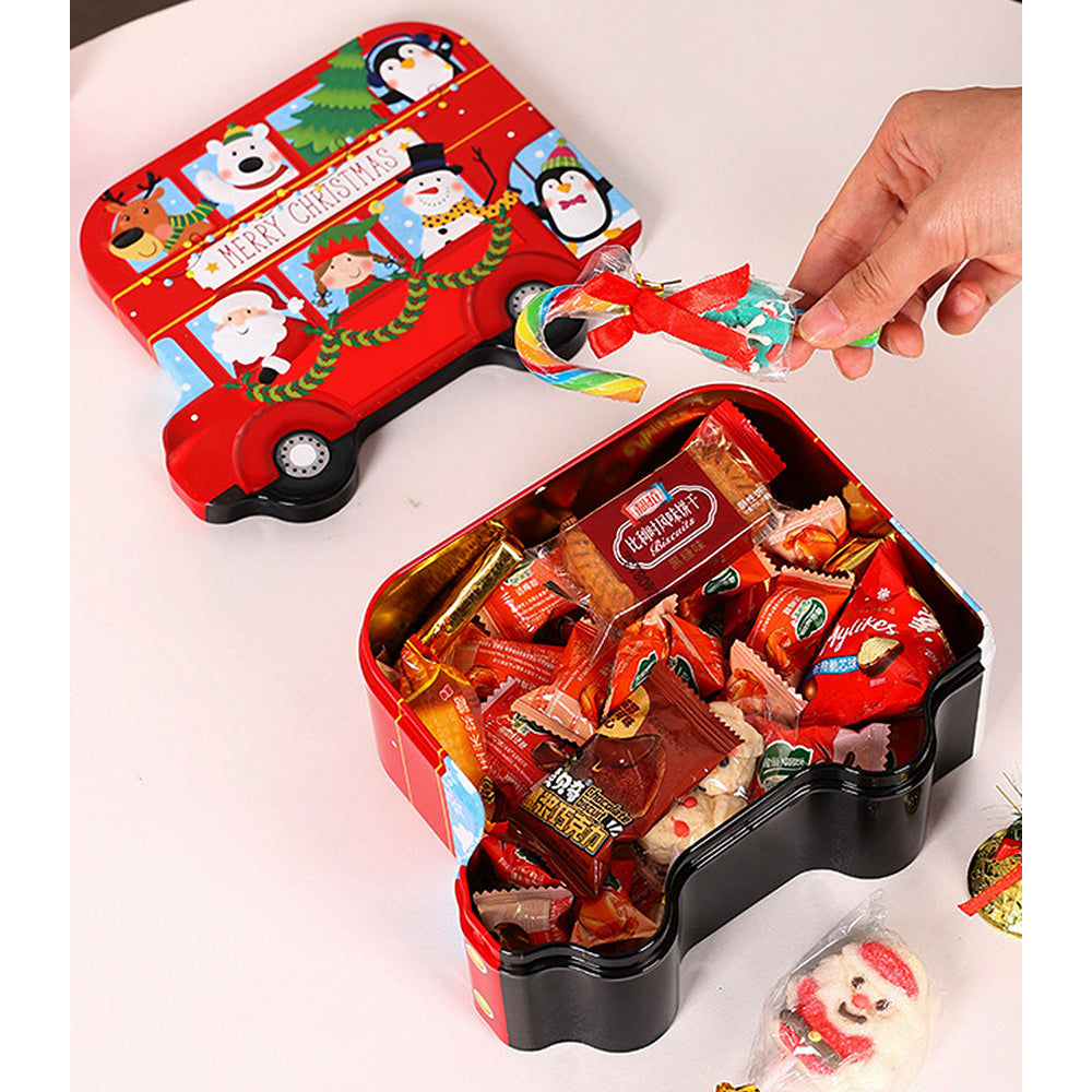 Red Bus Tin Gift Box for Christmas Gift Packaging