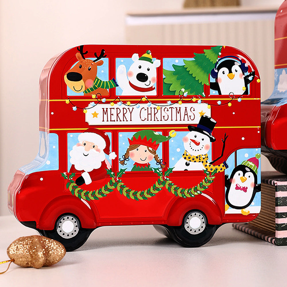 Red Bus Tin Gift Box for Christmas Gift Packaging