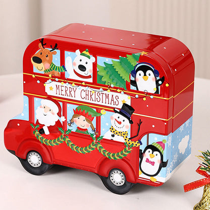 Red Bus Tin Gift Box for Christmas Gift Packaging