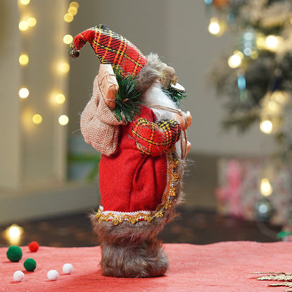 12 inches Red Checks Santa , Christmas Home and Table Décor
