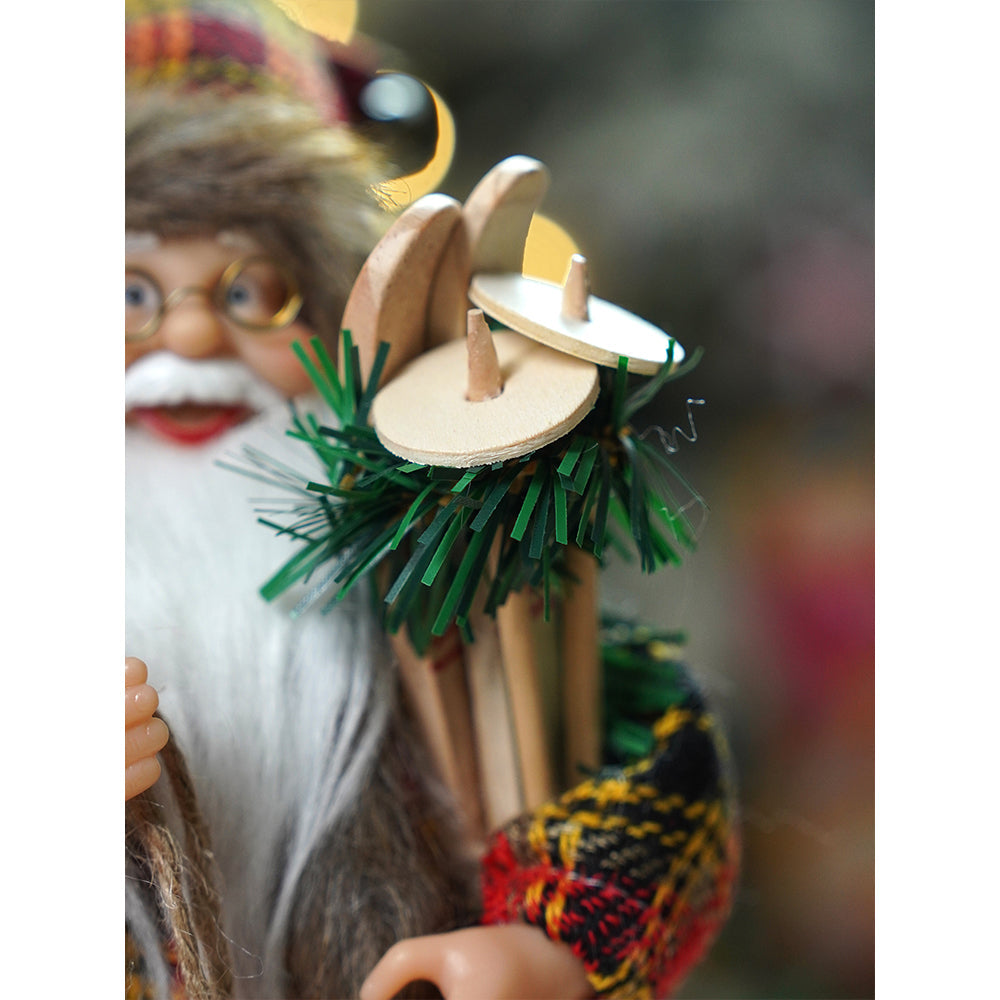 12 inches Red Checks Santa , Christmas Home and Table Décor