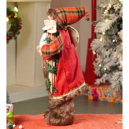 24 inches/2feet Red Checks Santa ,Christmas Home and Table Décor