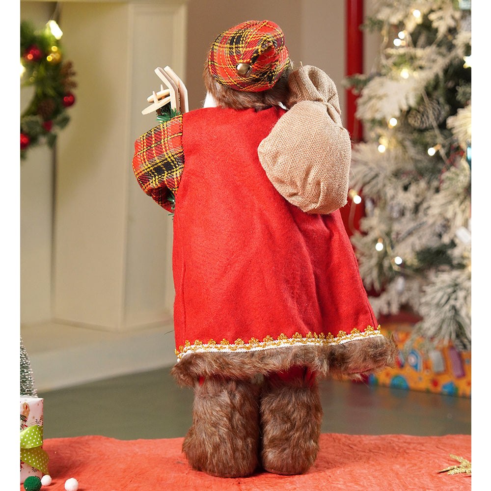 24 inches/2feet Red Checks Santa ,Christmas Home and Table Décor