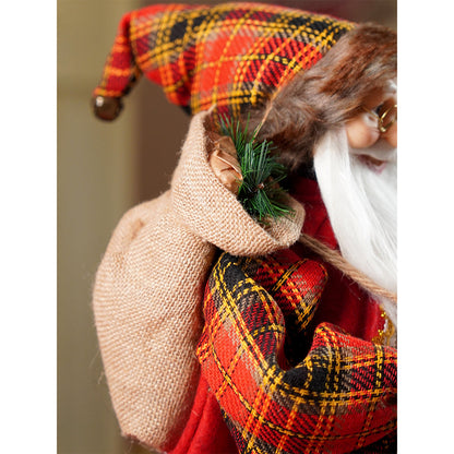 24 inches/2feet Red Checks Santa ,Christmas Home and Table Décor