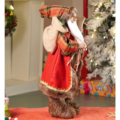 24 inches/2feet Red Checks Santa ,Christmas Home and Table Décor