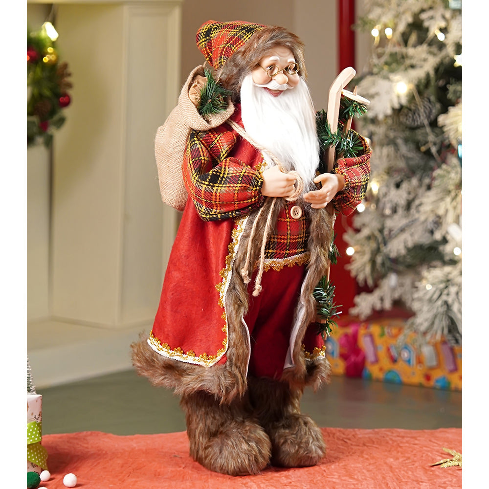 24 inches/2feet Red Checks Santa ,Christmas Home and Table Décor