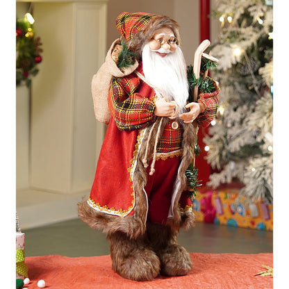 24 inches/2feet Red Checks Santa ,Christmas Home and Table Décor