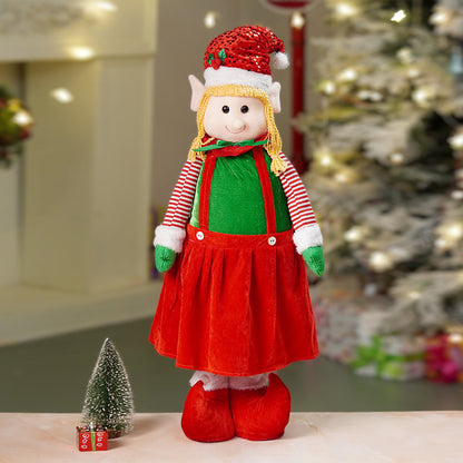 3.5 feet Red Dungary Naughty Elf Christmas Table & Home Décor