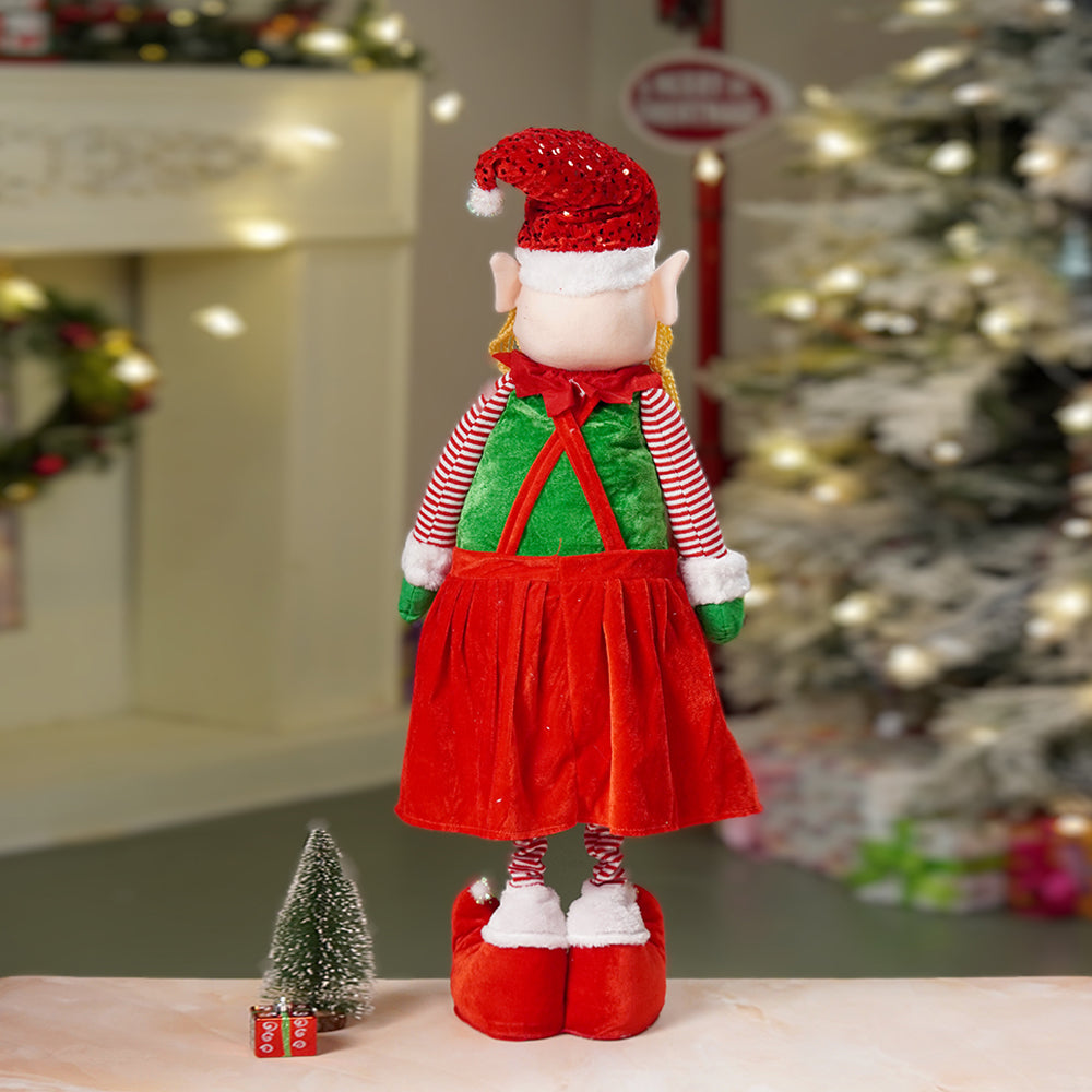 3.5 feet Red Dungary Naughty Elf Christmas Table & Home Décor