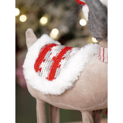 18 inches Grey & Red standing Reindeer Christmas Table & Home Décor