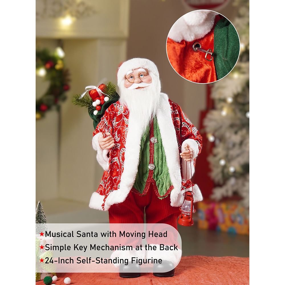 Red & Green robe Moving Face Musical christmas Santa Home and Table Décor